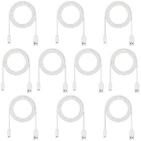 Smays 10-Pack Micro USB Data Cable 6ft, Bulk Old Android Charging Cord, USB-A to micro USB