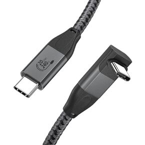 XAOSUN USB C to USB C Cable, 90 Degree USB C 3.2 Cable 20Gbps Data Transfer 4K Video Monitor Cable Right Angle 240W Fast Charging for MacBook iPad ROG Ally Samsung iPad 3.3ft