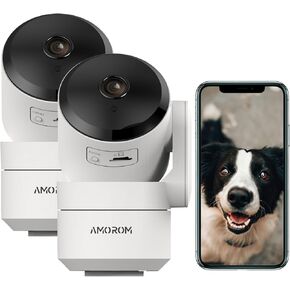 كاميرا أمان منزلية WiFi، عبوتان من الكاميرا الداخلية السلكية مع مسار الحركة، صوت ثنائي الاتجاه، وضع الخصوصية، رؤية ليلية، بطاقة Micro SD / تخزين سحابي، دعم Alexa (مستعمل) in Kuwait