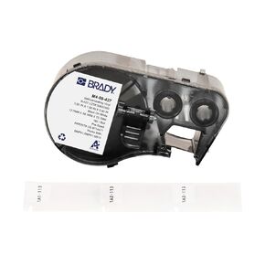Brady Authentic (M4-89-427) Self-Laminating Vinyl Wrap Around Labels 1.5"H x 0.5"W Black on White, Clear, 180 Labels. for use with The BMP41, BMP51, and M511 Label Printers