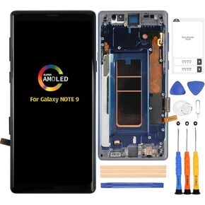 OLED A-MIND for Samusng Glaxy Note9 Note 9 6.4" LCD Display Touch Digitizer Screen Replacement SM-N960F SM-N9600 SM-N960U Full Assembly Repair Kits (Blue Frame)
