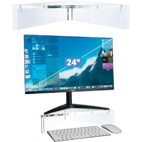 DuraClear Acrylic Corner Monitor Stand for Desk Corners - 3.5" Elevation, Triangle Monitor Stand for Monitors with Triangular Base