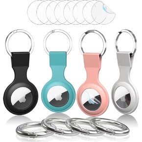 for 4 Pack Waterproof AirTag Keychain Holder, Lock Design AirTag Holder Compatible with Apple Air Tags, Anti-Theft Anti-Lost AirTag Case