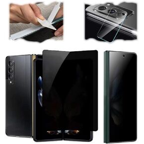 For Samsung Galaxy Z Fold 3 Privacy Screen Protector (Inner + Out) + Side Film + Lens Film, With Extra (Inner + Out) Anti-Blue Light Screen Protector For Samsung Galaxy Z Fold 3(HD 6PCS)