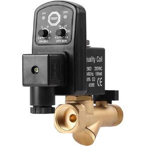 Automatic Electronic Timed Drain Valve Electronic Drain Valve Electronic Timer Solenoid Drain for Air Compressor Condensate Management(AC110V)