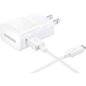 Adaptive Fast Wall Adapter Micro USB Charger for Samsung Galaxy S7 S7 Edge S6 S6 Edge Note 5 Note 4 J2 Prime J7 Prime A5 Bundled with UrbanX Micro USB Cable Cord - 10ft Super Fast Charging Kit - White