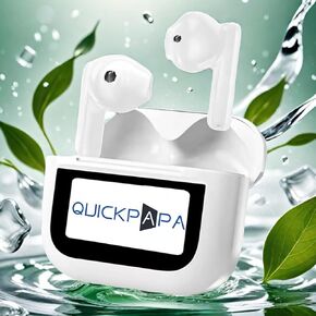 ANC earbuds with screen controlled- Advanced Noise-Canceling Bluetooth in-Ear Headphones with Smart Touch Case and Rapid Type-C Charging