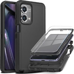 for Motorola Moto G Stylus 5G 2024 Case,Drop Protection [Tempered Glass Screen Protector] Heavy Duty Shockproof Case,Black