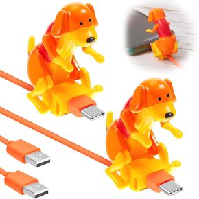 Frienda 2 Pcs Dog Phone Charger Type-C,Orange, White,Cute, Spot Style in Saudi Arabia