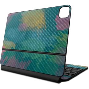 Carbon Fiber Skin Compatible with Apple Magic Keyboard for iPad Pro 13‑inch (M4) 2024 - Watercolor Blue - Premium 3M Vinyl Protective Decal Cover - Easy to Apply | Crafted in The USA by MightySkins