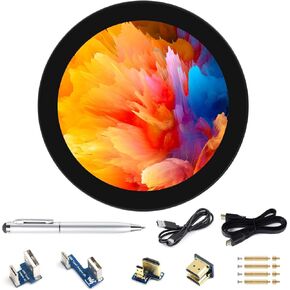 waveshare 4inch HDMI Round Touch Display, 720 × 720 Resolution, IPS, 10-Point Touch, Compatible with Raspberry Pi 5/4B/3B+/3A+/2B/B+/A+/Zero/Zero W/WH/Zero 2W, Compatible with Jetson Nano and Mini PC