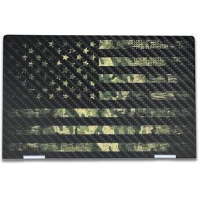 Carbon Fiber Laptop Skin Compatible with HP Envy x360 15.6" (2023) - American Camo - Premium 3M Vinyl Protective Wrap Decal Cover - Easy to Apply | Crafted in The USA by MightySkins