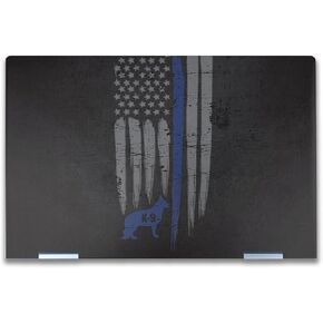 Laptop Skin Compatible with HP Envy x360 14" (2023) - Thin Blue Line K9 - Premium 3M Vinyl Protective Wrap Decal Cover - Easy to Apply | Crafted in The USA by MightySkins
