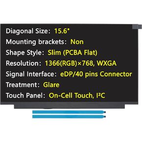 New Screen Replacement for NT156WHM T04 V8.0, NT156WHM-T04 V8.4, eDP/40 pins Connector, HD 1366x768, On-Cell Touch, LCD LED Laptop Display Panel