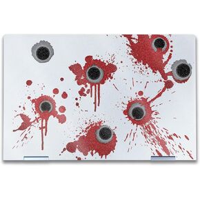 Glossy Glitter Laptop Skin Compatible with HP Envy x360 14" (2023) - Bullet Holes - Premium 3M Vinyl Protective Wrap Decal Cover - Easy to Apply | Crafted in The USA by MightySkins