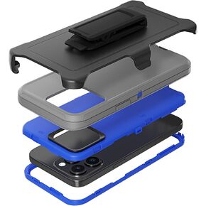 Compatible with iPhone 15 Pro Max Case, with Belt Clip Holster Heavy Duty Rugged Shockproof Full Body Protection Kickstand Cover for iPhone 15 Pro Max 6.7 inch Phone(Black)