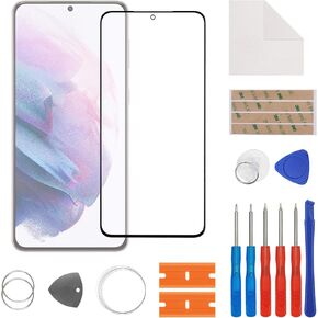 New Front Outer Lens Glass Screen Replacement for Sam Galaxy S21 Plus with Free Repair Tools Kit.
