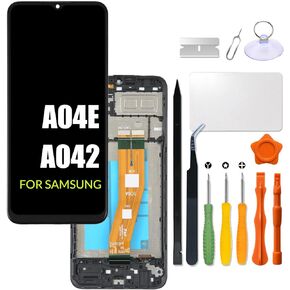 Replacement for Samsung Galaxy A04e LCD Screen with Frame for Samsung A042 A042F A042F/DS A042M A042M/DS Touch Screen Digitizer Assembly LCD Display with Repair kit
