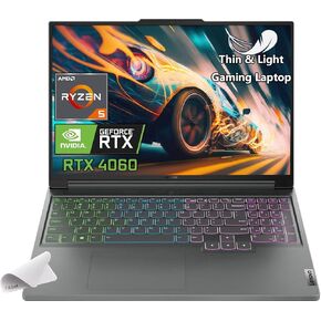 Lenovo 2023 Legion Slim 5 Gaming Laptop, 16" WUXGA(1920 x 1200) Screen, NVIDIA GeForce RTX 4060(TGP 140W), AMD Ryzen 5 7640HS, 4-Zone RGB Backlit KB, Win11H, W/Mouse Pad (32GB RAM | 1TB PCIe SSD)