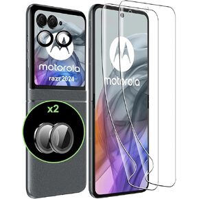 for Motorola Razr 2024/Razr+ 2024/Razr Plus Screen Protector（Self-Healing TPU Film with Camera Lens Protector,Case Friendly,HD,Anti-Scratch, 2+2 PACK(not glass)