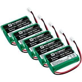 Synergy Digital Cordless Phone Batteries, Compatible withTeledex BATT-9600 Cordless Phone Combo-Pack includes: 5 x SDCP-H314 Batteries