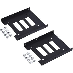 MECCANIXITY 2 Pack SSD Hard Drive Bracket 2.5" to 3.5" Metal Mounting Bracket Adapter Cooling for Laptop, PC, Desktop Computer with 16 Screws