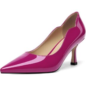 Womens Pointed Toe Solid Slip On Work Dress Patent Stiletto High Heel Pumps Shoes 2.7 Inches