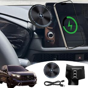 wincar for Honda CRV Phone Mount 15W Fast Wireless Charger for Magsafe 2024 CRV Phone Holder 2024 Honda CRV Accessories Custom Fit CRV 2023-present Compatible for All Cell Phones