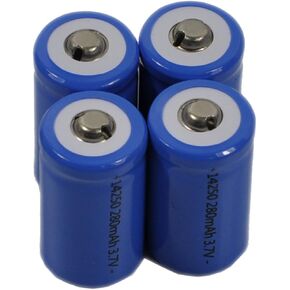 4X 14250 LS14250 CR14250 1/2 AA Battery top Button Rechargeable 3.7V Li-ion for LED Flashlight Torch Headlamp Instrument and Equipment Tools 280mah s1a