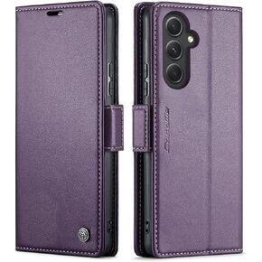 QLTYPRI Wallet Case for Samsung Galaxy A55 5G, Premium PU Leather Magnetic Flip Folio Case with RFID Blocking Credit Card Slots Kickstand Shockproof Protective Phone Case Cover - Black