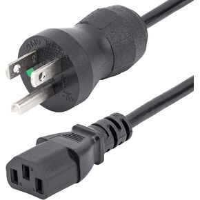 StarTech.com 3ft (1m) Hospital Grade Power Cord, 18AWG, NEMA 5-15P to C13, 10A 125V, Green Dot Medical Power Cable, PC Power Supply Power Cable, Printer / Monitor Power Cable - UL Listed (PXTMG1013)