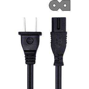 8ft Figure D Power Cord for Vizio Sound Bar SB3651-E6 SB3651-E6B SB3651-F6 SB3651-E6C-RB SB3651-E6C Soundbar 5.1 2 prong Power Cord AC Extension Cable Replacement