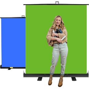 EMART Collapsible Chromakey Panel, 2-in-1 Black White Screen Backdrop, Portable Photography Background with Auto-Locking Frame for Photo Studio Video Live Streaming Photoshoot Zoom Gaming