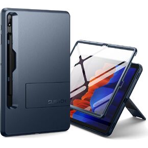 SURITCH Rugged Case for Samsung Galaxy Tab S7 FE/S7+ Plus/S8+ Plus 12.4-inch, Built-in Screen Protector Full Body Heavy Duty Shockproof Protective Tablet Cover with S-Pen Slot Kickstand, Purple