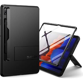 SURITCH Rugged Case for Samsung Galaxy Tab S7 FE/S7+ Plus/S8+ Plus 12.4-inch, Built-in Screen Protector Full Body Heavy Duty Shockproof Protective Tablet Cover with S-Pen Slot Kickstand, Purple in Kuwait