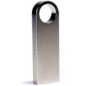 USB Flash Drive 32GB & 64GB Portable Memory Stick Premium Drive, Sleek Silver, Metal Case, School, Arts, Work, Office Files, Video, Audio, Photo, Data (32GB)