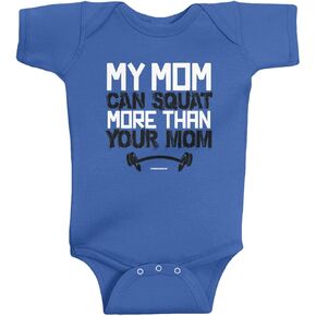 Threadrock Baby Boys' My Mom Can Squat More Than Your Mom Infant Bodysuit