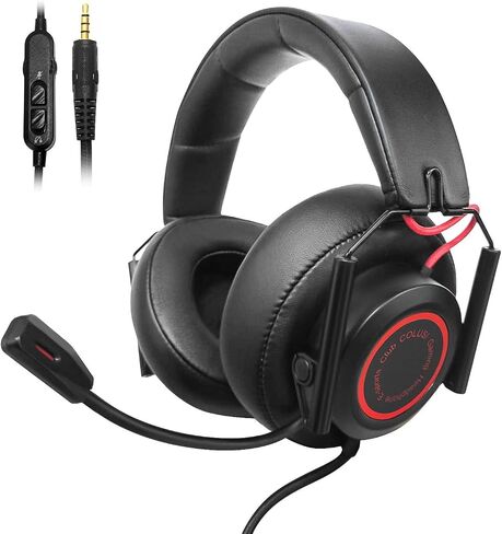 Gaming Headset for PC,PS5,PS4,Xbox One Series X/S,Switch,Laptop,Computer-Foldable Wired Gaming Headphones with Mic,Over Ear Wired Headphones with Noise-Canceling Mic,Surround Sound,COLUSI 900-BlackRed in Saudi Arabia