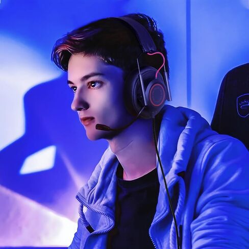 Gaming Headset for PC,PS5,PS4,Xbox One Series X/S,Switch,Laptop,Computer-Foldable Wired Gaming Headphones with Mic,Over Ear Wired Headphones with Noise-Canceling Mic,Surround Sound,COLUSI 900-BlackRed in Saudi Arabia