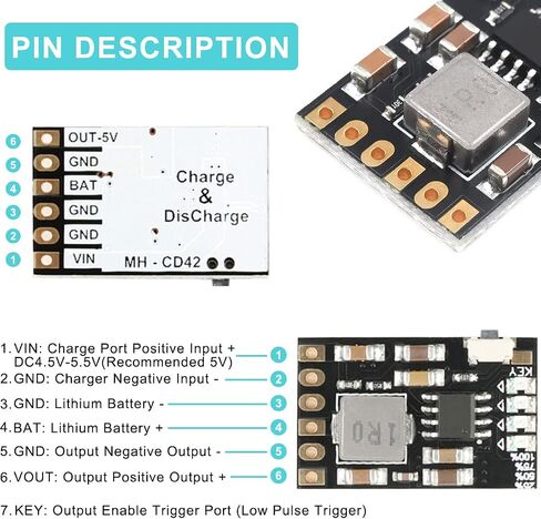 Charge Discharge Integrated Module 2A 5V Battery Charging Board 3.7V 4.2V with Protection for On-Board Charging Retrofit DIY PCB Board(8Pcs) in Saudi Arabia