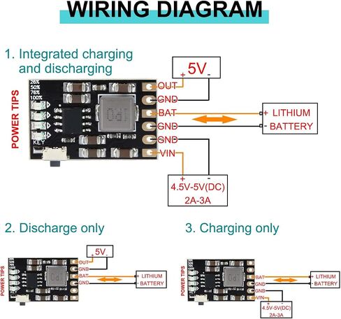 Charge Discharge Integrated Module 2A 5V Battery Charging Board 3.7V 4.2V with Protection for On-Board Charging Retrofit DIY PCB Board(8Pcs) in Saudi Arabia