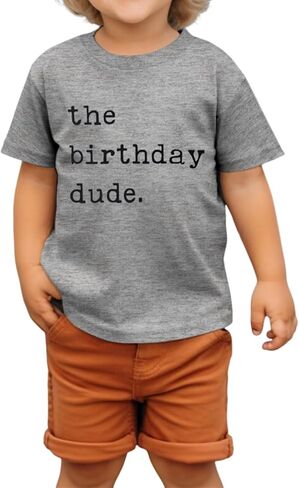 Birthday Boy Shirt Birthday Dude Tshirt 2nd 3rd 4th 5th 6th Toddler Boys B-day Party Tee Tops in Kuwait