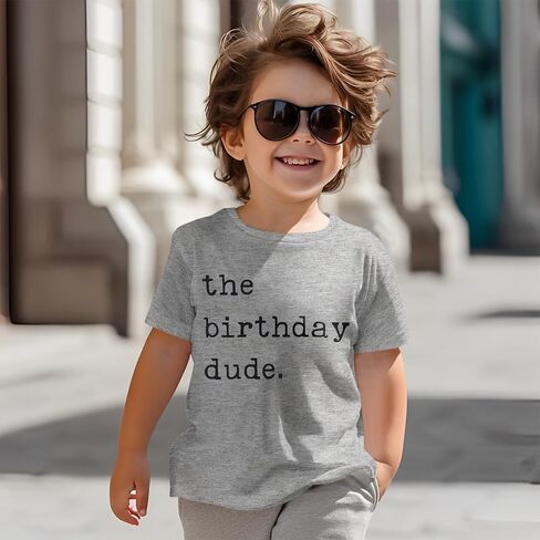 Birthday Boy Shirt Birthday Dude Tshirt 2nd 3rd 4th 5th 6th Toddler Boys B-day Party Tee Tops in Kuwait