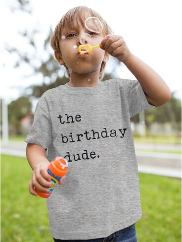 Birthday Boy Shirt Birthday Dude Tshirt 2nd 3rd 4th 5th 6th Toddler Boys B-day Party Tee Tops in Kuwait