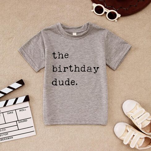 Birthday Boy Shirt Birthday Dude Tshirt 2nd 3rd 4th 5th 6th Toddler Boys B-day Party Tee Tops in Kuwait