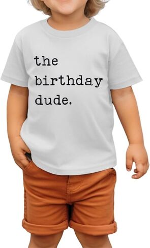 Birthday Boy Shirt Birthday Dude Tshirt 2nd 3rd 4th 5th 6th Toddler Boys B-day Party Tee Tops in Kuwait