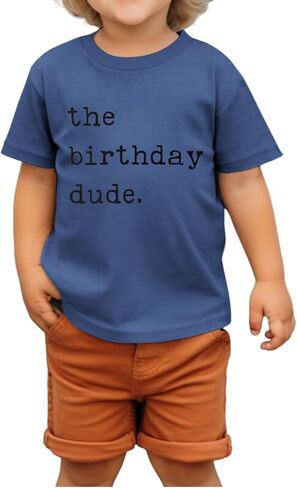 Birthday Boy Shirt Birthday Dude Tshirt 2nd 3rd 4th 5th 6th Toddler Boys B-day Party Tee Tops in Kuwait