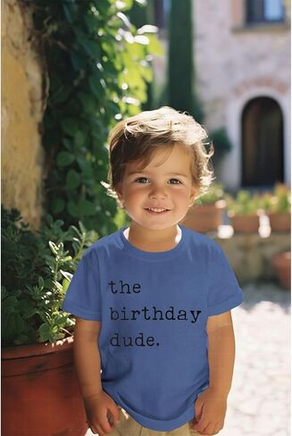 Birthday Boy Shirt Birthday Dude Tshirt 2nd 3rd 4th 5th 6th Toddler Boys B-day Party Tee Tops in Kuwait