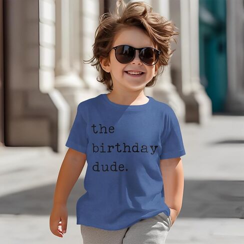 Birthday Boy Shirt Birthday Dude Tshirt 2nd 3rd 4th 5th 6th Toddler Boys B-day Party Tee Tops in Kuwait