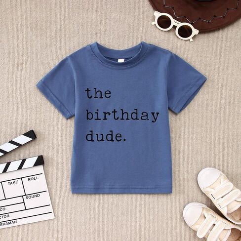 Birthday Boy Shirt Birthday Dude Tshirt 2nd 3rd 4th 5th 6th Toddler Boys B-day Party Tee Tops in Kuwait
